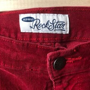 Old Navy Rock Star Red Corduroy Jeans